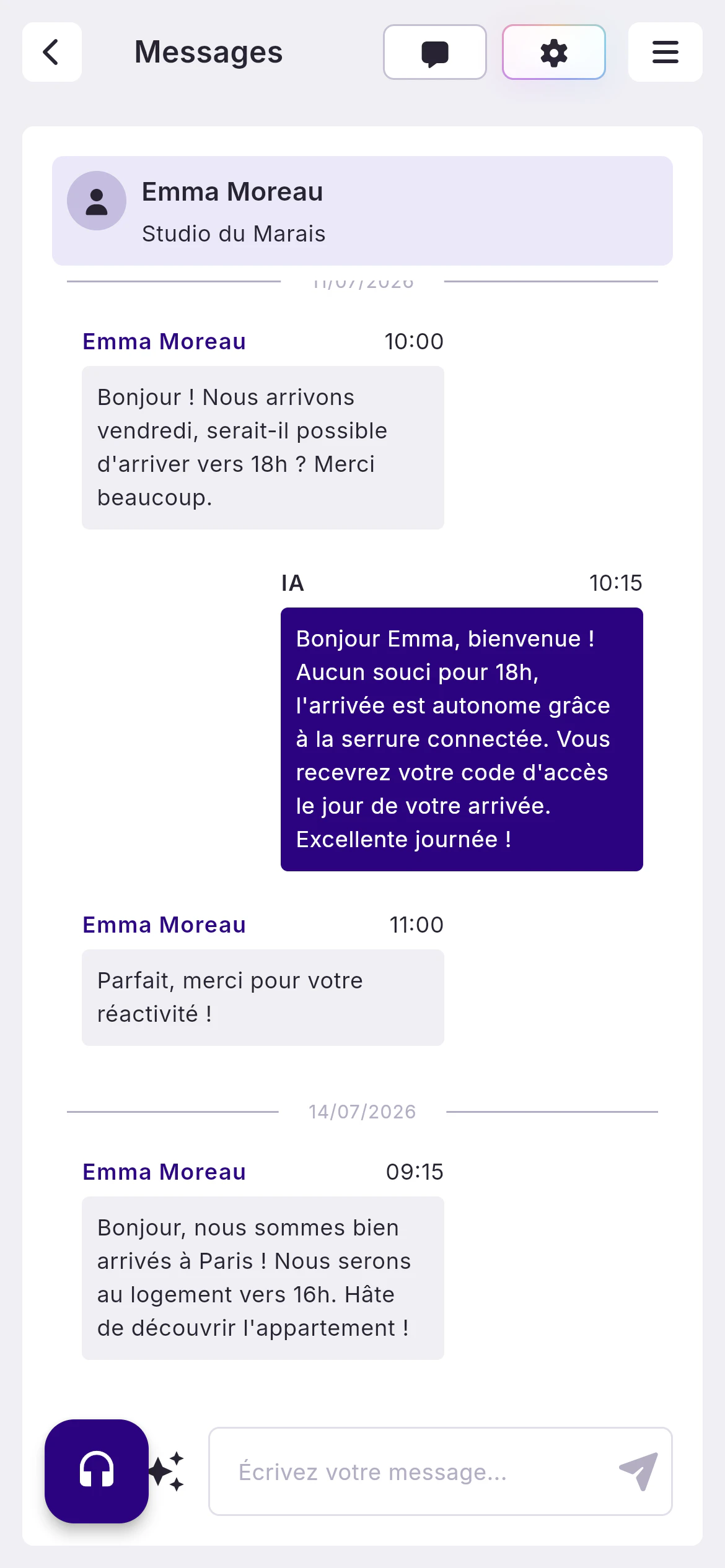 Messagerie unifiée & Assistant IA - Airbnb, Booking et Expedia